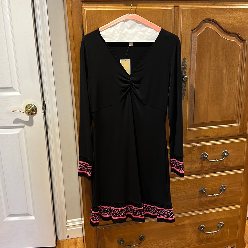 MICHAEL KORS black long sleeve dress